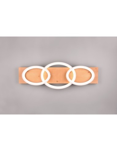 Plafonnier LED 40W bois naturel 3000K 4700lm blanc mat - Trio - Barca
