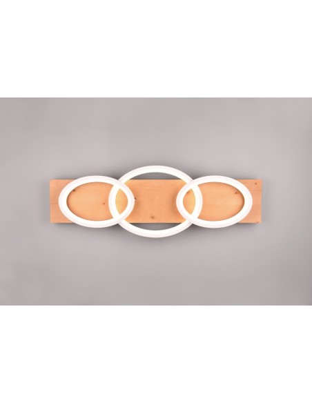 Plafonnier LED 40W bois naturel 3000K 4700lm blanc mat - Trio - Barca