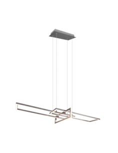 Trio Salinas – Suspension LED 34W, 4200lm, 3000K, nickel mat, design élégant, variateur SWITCH