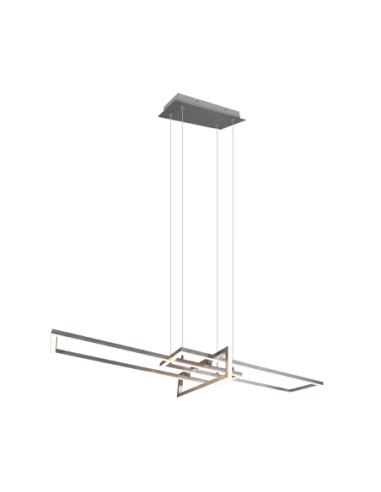 Trio Salinas – Suspension LED 34W, 4200lm, 3000K, nickel mat, design élégant, variateur SWITCH