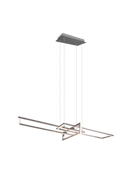 Trio Salinas – Suspension LED 34W, 4200lm, 3000K, nickel mat, design élégant, variateur SWITCH
