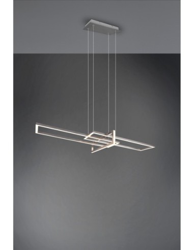 Trio Salinas – Lampe suspendue LED, 34W, nickel mat, dimmable, trois éléments lumineux, look moderne