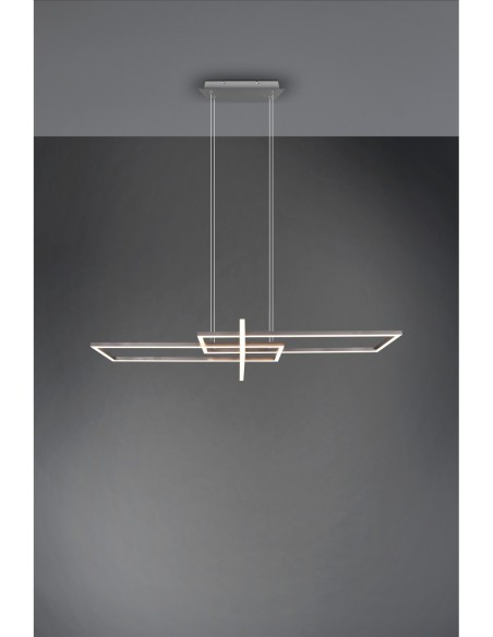 Trio Salinas – Suspension LED 34W, 4200lm, 3000K, nickel mat, éclairage puissant et raffiné