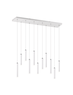 Trio Tubular – Suspension LED 11x2,8W, 350lm, 3000K, blanc mat, variateur SWITCH, design moderne et personnalisable