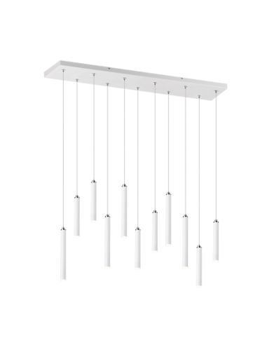 Trio Tubular – Suspension LED 11x2,8W, 350lm, 3000K, blanc mat, variateur SWITCH, design moderne et personnalisable