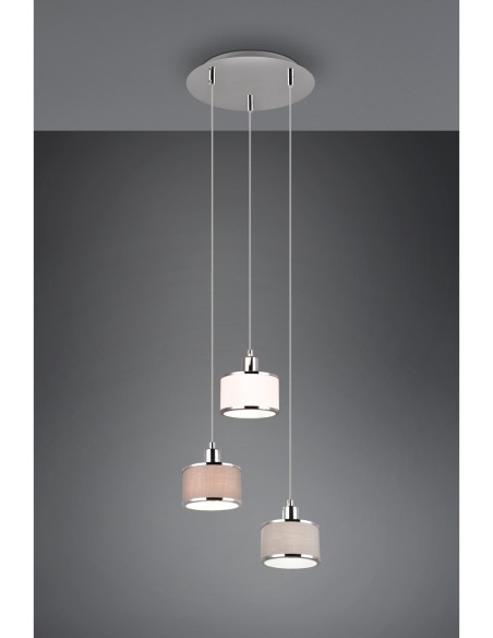 Trio Kaprun – Suspension LED 3xE14, 28W, ambiance chaleureuse et moderne