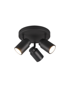 Trio Angelo – Spot 3xGU10, max 5W, métal noir mat, orientable, IP44