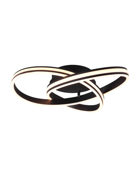 Trio Nuria – Plafonnier LED 58W, 7000 lm, 3 couleurs de lumière, design noir mat et variateur intégré