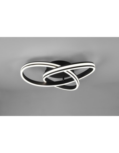 Trio Nuria – Plafonnier LED design, 2300–4000K, variateur 3 niveaux, noir mat, lumière puissante et élégante