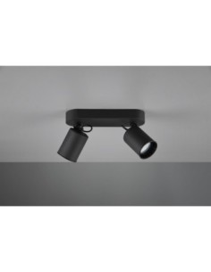 Trio Pago - Spot mural 2xGU10 max 35W Noir Mat 24×15 cm 2