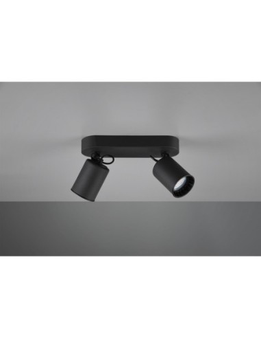 Trio Pago - Spot mural pivotant 2xGU10 max 35W Noir Mat