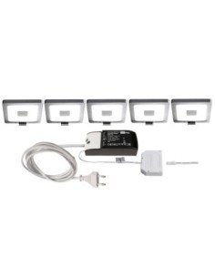 Kit 5 spots étanches carrés pour meuble cuisine et salle de bain  - Deko Light Leluminaireled.com