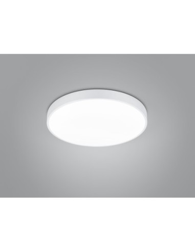 Trio Waco - Détail du diffuseur en acrylique du plafonnier LED rond blanc mat, 52,5W