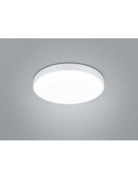 Trio Waco - Détail du diffuseur en acrylique du plafonnier LED rond blanc mat, 52,5W