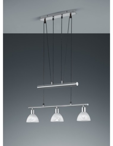 Trio Levisto - Suspension LED avec verre albâtre et finition nickel mat