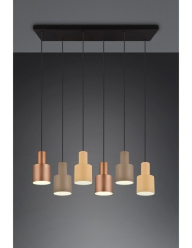 Trio Agudo - Suspension LED installée au-dessus d’une table à manger, multicouleur taupe