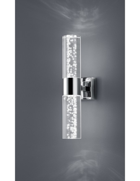 Trio Bolsa - Détail du verre décoratif à effet bulle sur structure chrome