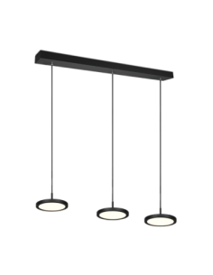 Trio Tray – Suspension LED 3 lampes en noir mat, design épuré et élégant