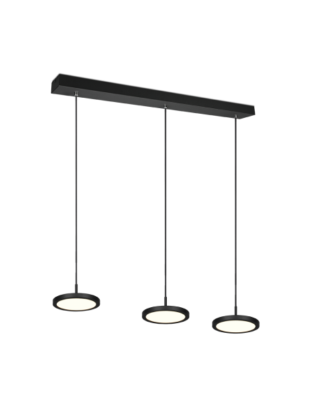 Trio Tray – Suspension LED 3 lampes en noir mat, design épuré et élégant