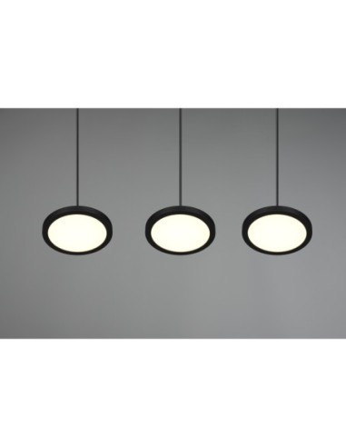 Suspension LED 3 lampes SMD 10W – 3x1200lm – 3000K – Noir Mat – Trio – Tray