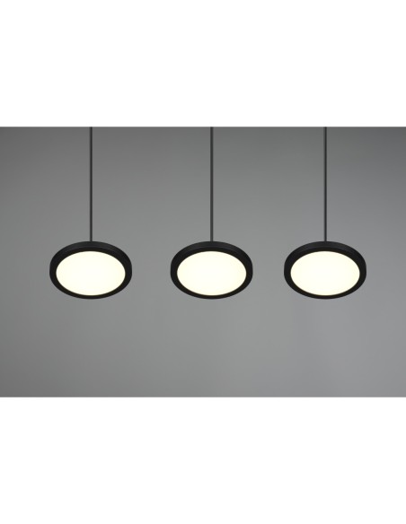 Suspension LED 3 lampes SMD 10W – 3x1200lm – 3000K – Noir Mat – Trio – Tray