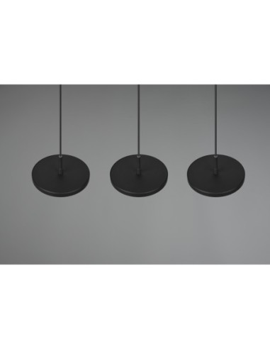 Suspension LED 3 lampes SMD 10W – 3x1200lm – 3000K – Noir Mat – Trio – Tray