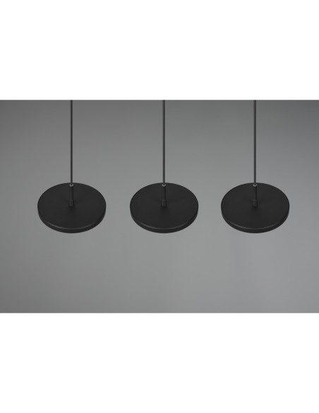 Suspension LED 3 lampes SMD 10W – 3x1200lm – 3000K – Noir Mat – Trio – Tray