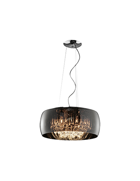 Suspension Led 6 lampes culot G9 chrome verre miroir - Trio - Vapore