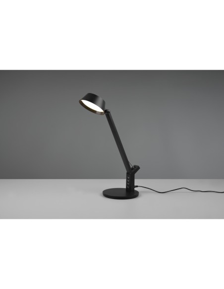 Lampe de table noir mat Ava Trio avec port USB