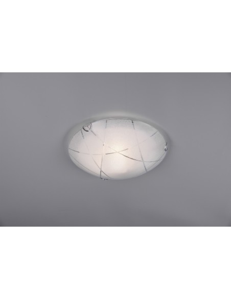 Plafonnier Led 1xE27, max. 40W, Verre Blanc - Trio - Sandrina