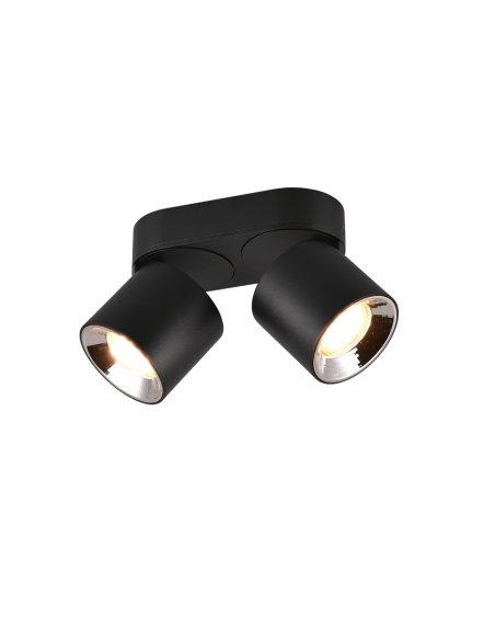 Plafonnier spot noir mat Guayana Trio