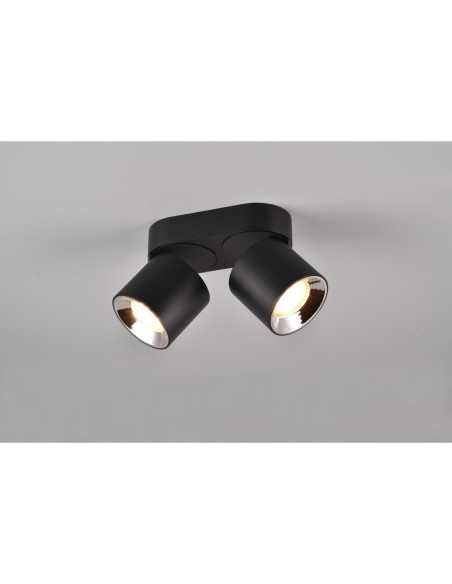 Plafonnier spot noir mat Guayana Trio 2x GU10