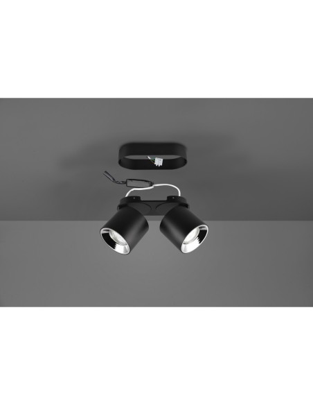 Plafonnier spot noir mat Guayana Trio métal