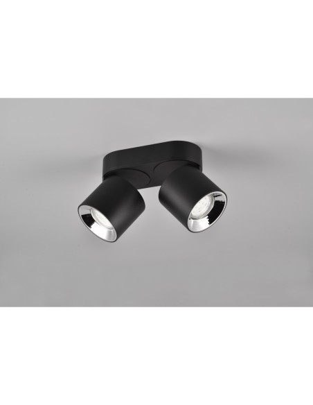 Plafonnier spot noir mat Guayana Trio 10w max