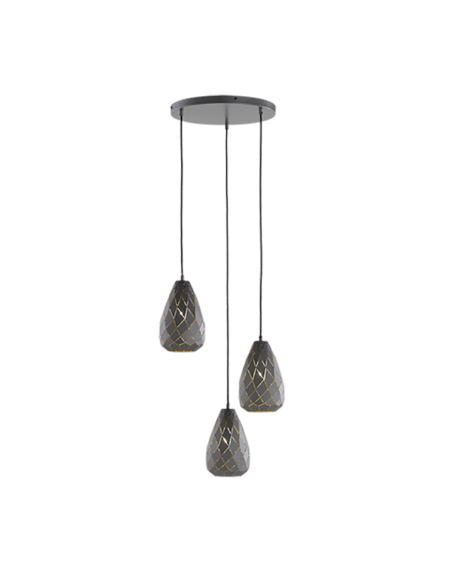 Suspension Led 3xE27, max. 42W, Anthracite, IP20 - Trio - Onyx