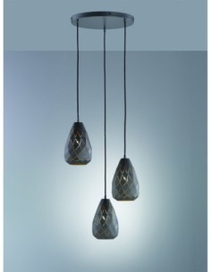 Suspension Led 3xE27, max. 42W, Anthracite, IP20 - Trio - Onyx 2