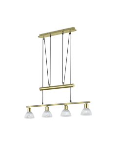 Suspension Led 4 x LED E14, 4,9W, 3000K, 470 Lm, Verre Albâtre - Trio - Levisto