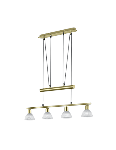 Suspension Led 4 x LED E14, 4,9W, 3000K, 470 Lm, Verre Albâtre - Trio - Levisto