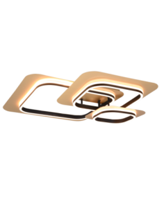 Trio Lugo – Plafonnier LED SMD 50W noir mat et or 6150lm 3000K carré design