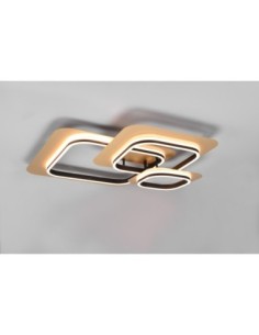 Trio Lugo – Plafonnier LED SMD 50W noir mat et or 6150lm 3000K carré design 2