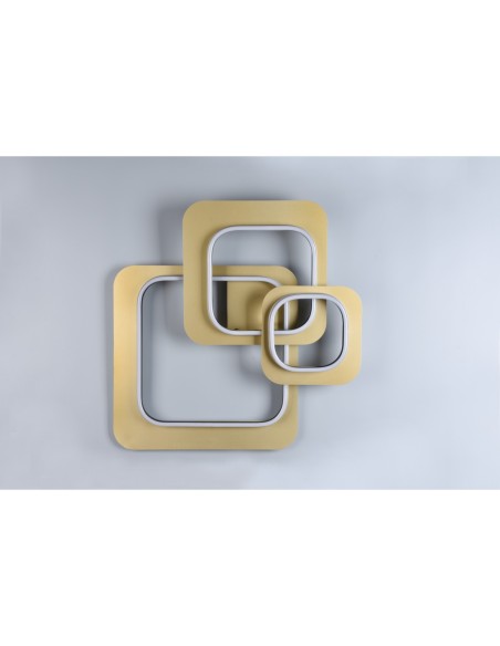 Plafonnier LED SMD 50W, 6150lm, 3000K, Noir et Or, IP20 – Trio – Lugo