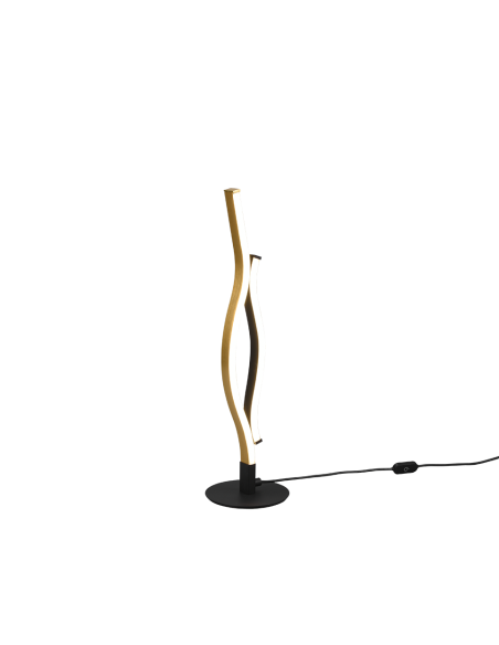 Trio Blaze – Lampe de table LED 8W en laiton et noir mat avec variateur tactile
