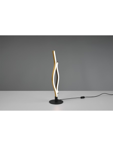 Trio Blaze – Lampe de table LED design incurvé, idéale pour une table de chevet