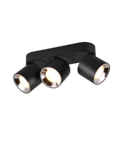 Trio Guayana – Plafonnier LED 3xGU10 orientable noir mat design contemporain