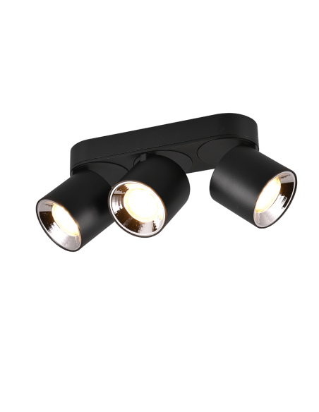 Trio Guayana – Plafonnier LED 3xGU10 orientable noir mat design contemporain