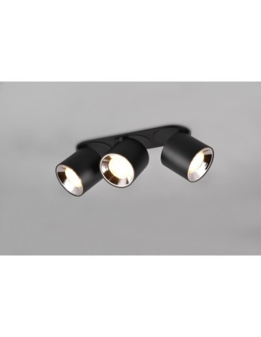 Trio Guayana – Détail des têtes orientables du plafonnier LED noir mat