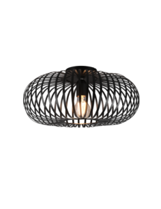 Trio Johann – Plafonnier E27 métal noir mat Ø40 cm design filigrane