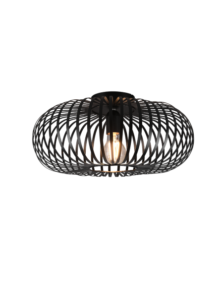 Trio Johann – Plafonnier E27 métal noir mat Ø40 cm design filigrane