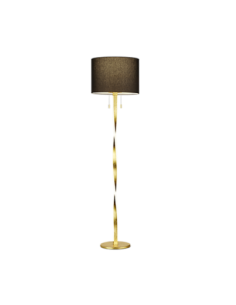 Trio Nandor – Lampadaire LED élégant avec abat-jour tissu et pied incurvé, lumière douce pour ambiance moderne