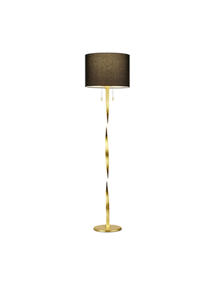 Trio Nandor – Lampadaire LED élégant avec abat-jour tissu et pied incurvé, lumière douce pour ambiance moderne